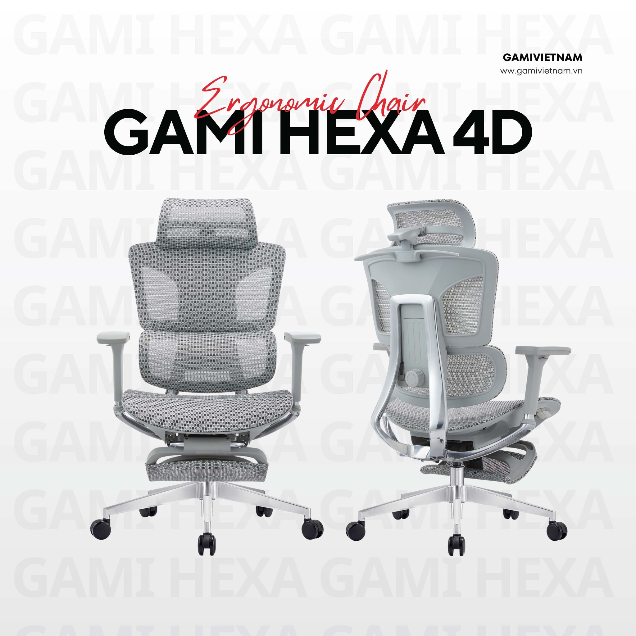 Ghế công thái học Gami Hexa bản 4D và 6D