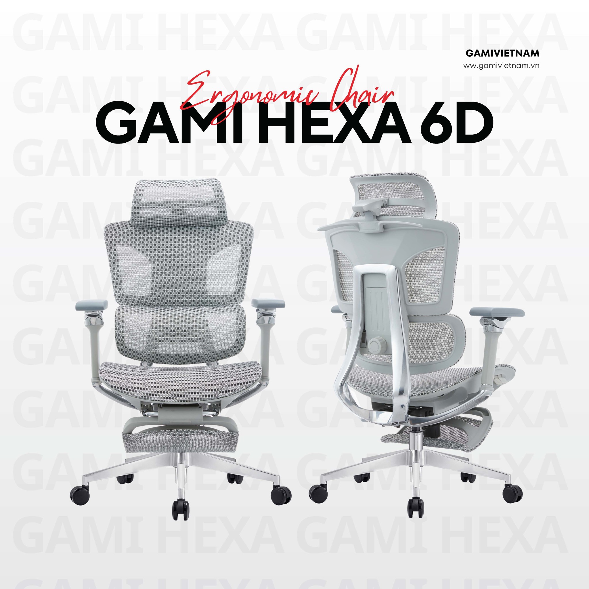 Ghế công thái học Gami Hexa bản 4D và 6D