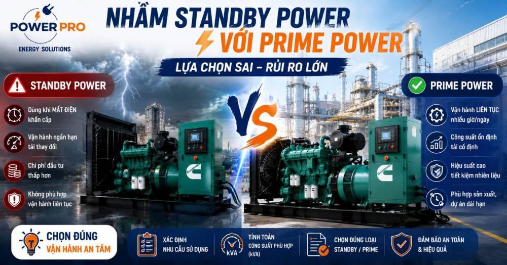 Nhầm Standby Power với Prime Power