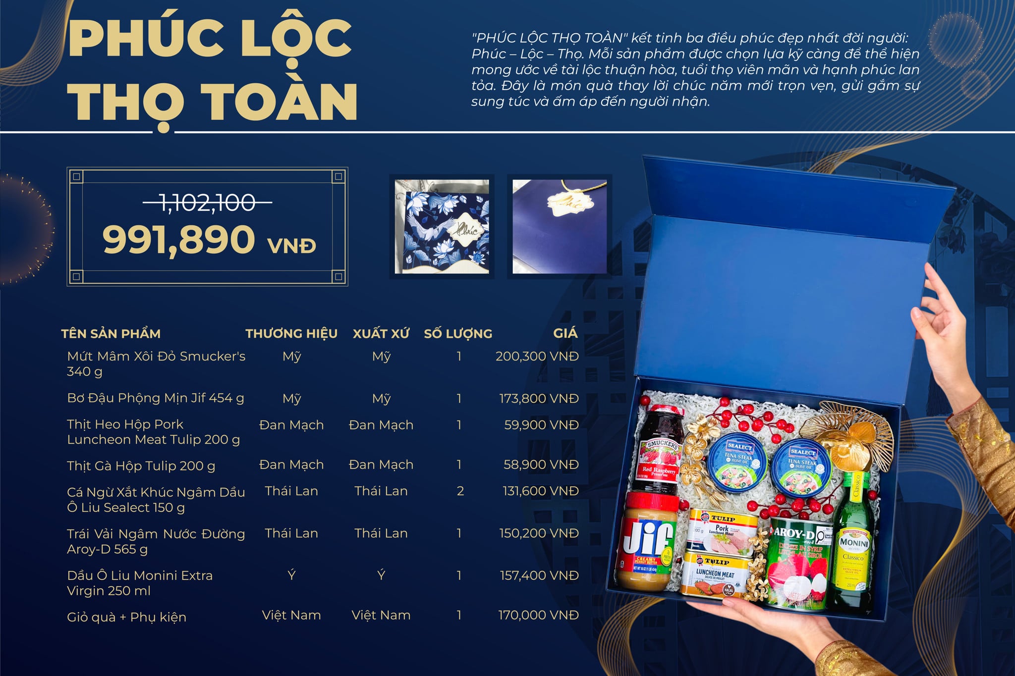 Hộp Quà Tết “Phúc Lộc Thọ Toàn”