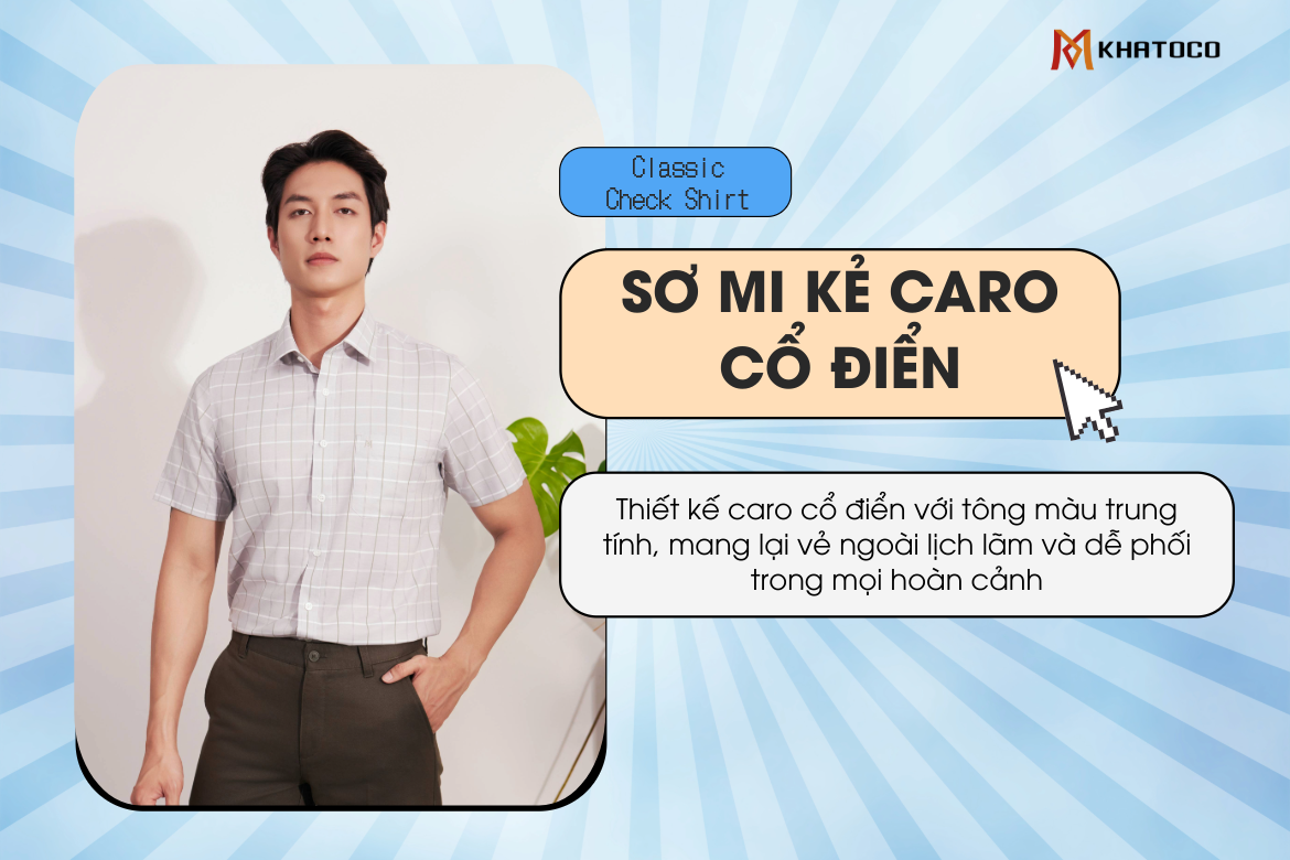 SƠ MI KẺ CARO CỔ ĐIỂN