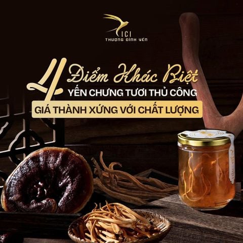 4 ĐIỂM KHÁC BIỆT CỦA YẾN CHƯNG TƯƠI THỦ CÔNG CICI THƯỢNG ĐỈNH YẾN