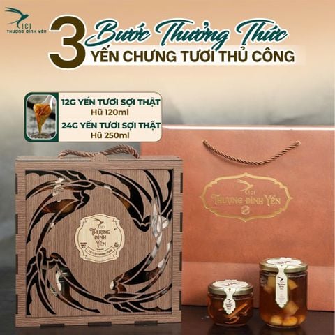 CHUẨN 3 BƯỚC THƯỞNG THỨC YẾN CHƯNG TƯƠI THỦ CÔNG CICI THƯỢNG ĐỈNH YẾN