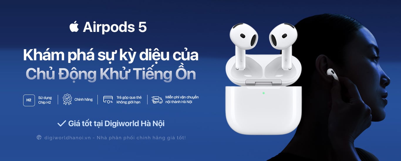 Tai nghe Apple Airpods 5 chính hãng, mới nhất đang có giá tốt tại Digiworld Hà Nội!