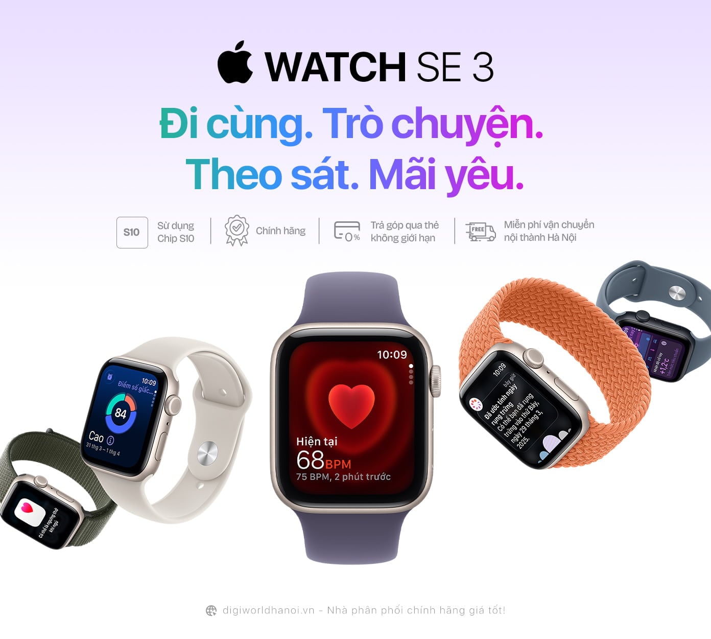 Đồng hồ Apple Watch SE 3 chính hãng, mới nhất với giá rất tốt tại Digiworld Hà Nội!