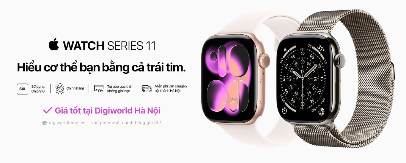 Đồng hồ Apple Watch Series 11 chính hãng, mới nhất với giá rất tốt tại Digiworld Hà Nội!