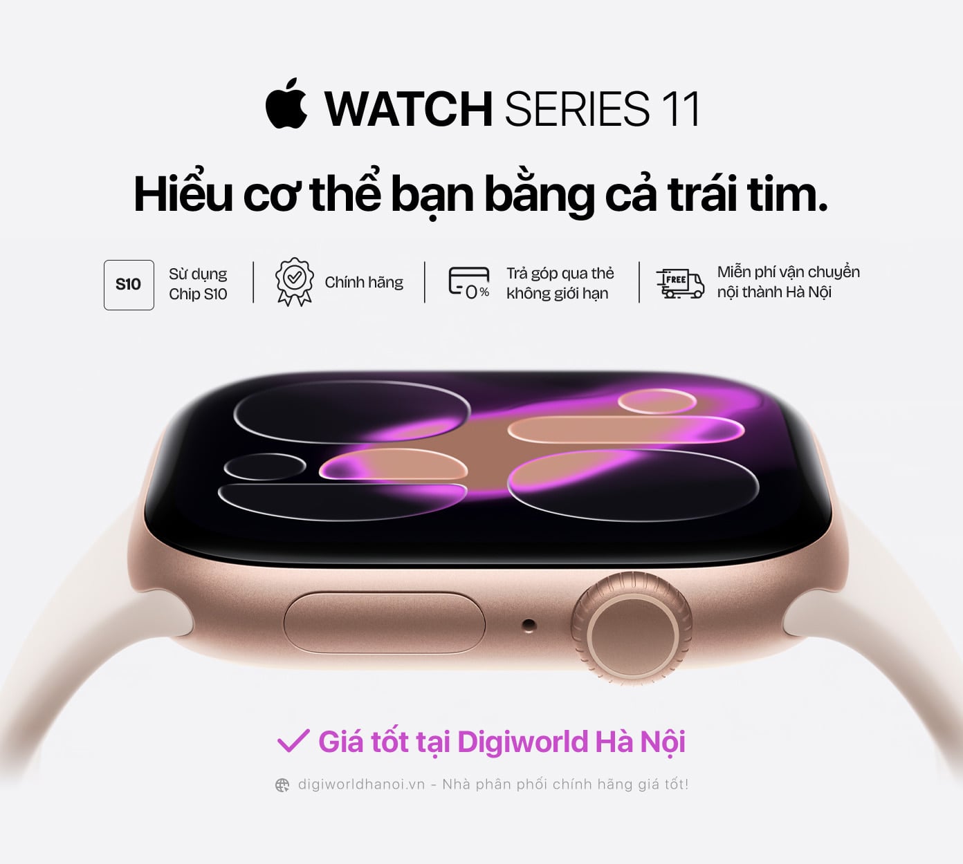 Đồng hồ Apple Watch Series 11 chính hãng, mới nhất với giá rất tốt tại Digiworld Hà Nội!