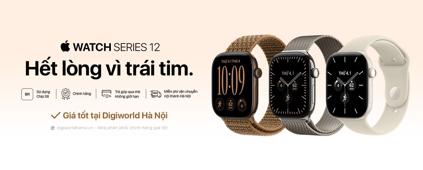 Đồng hồ Apple Watch Series 12 chính hãng, mới nhất với giá rất tốt tại Digiworld Hà Nội!