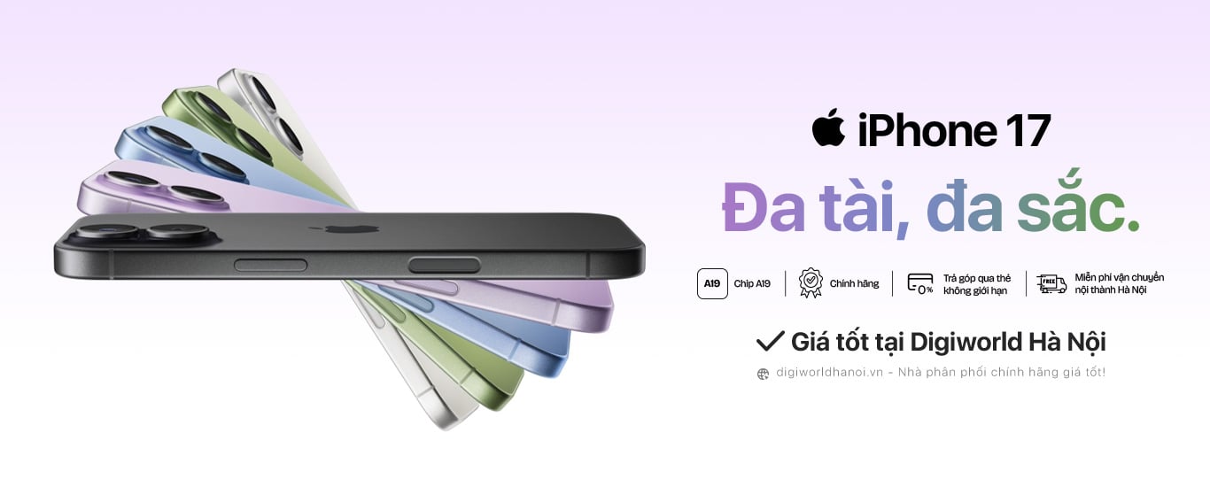 Điện thoại iPhone 17 chính hãng, mới nhất với giá tốt tại Digiworld Hà Nội!