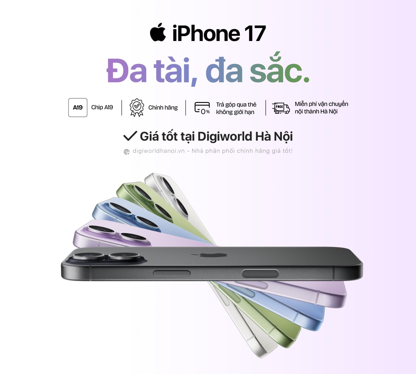 Điện thoại iPhone 17 chính hãng, mới nhất với giá tốt tại Digiworld Hà Nội!