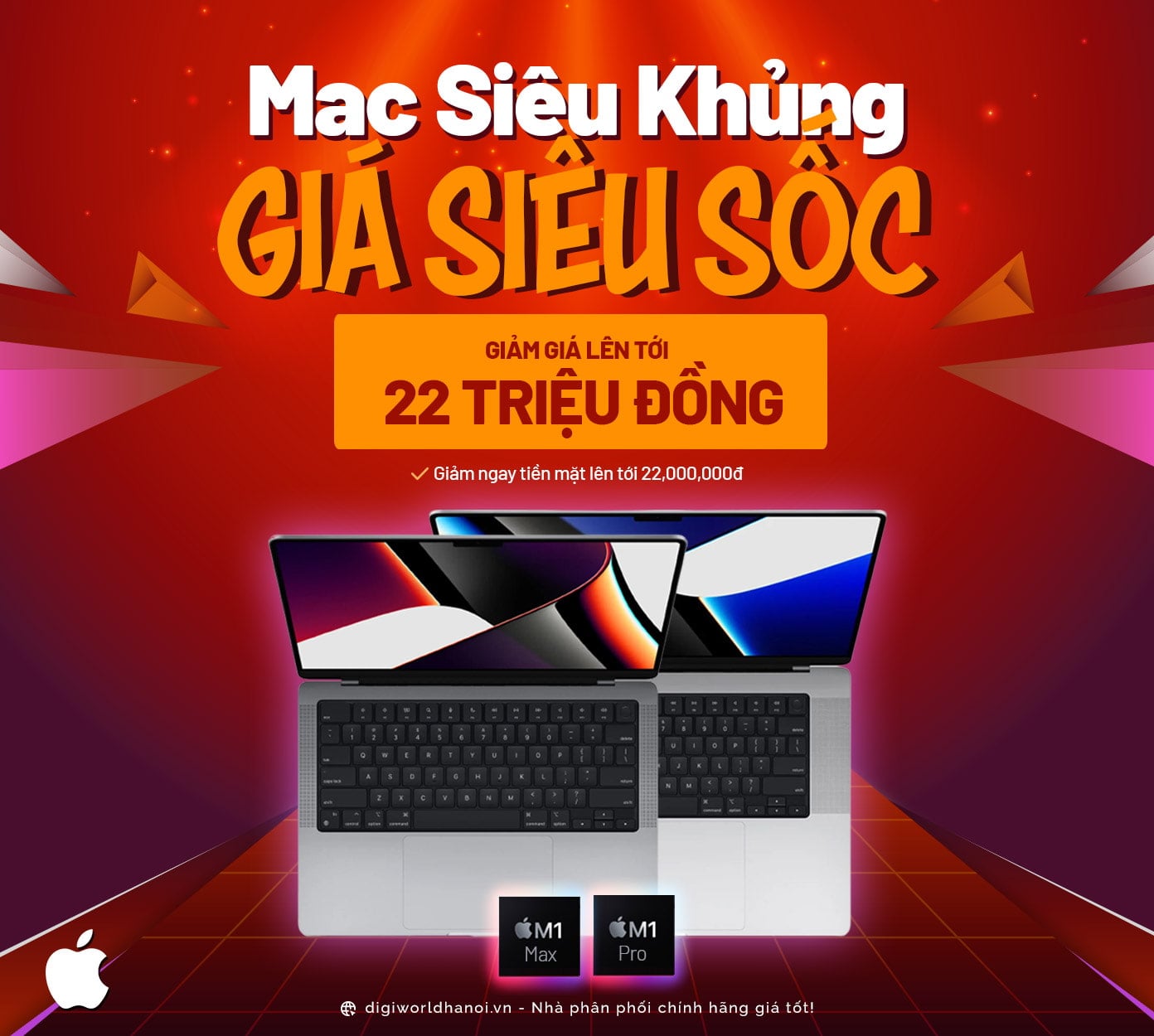 Macbook Pro 14 inch, 16 inch đang được giảm giá lên tới 22 triệu đồng tại Digiworld Hà Nội