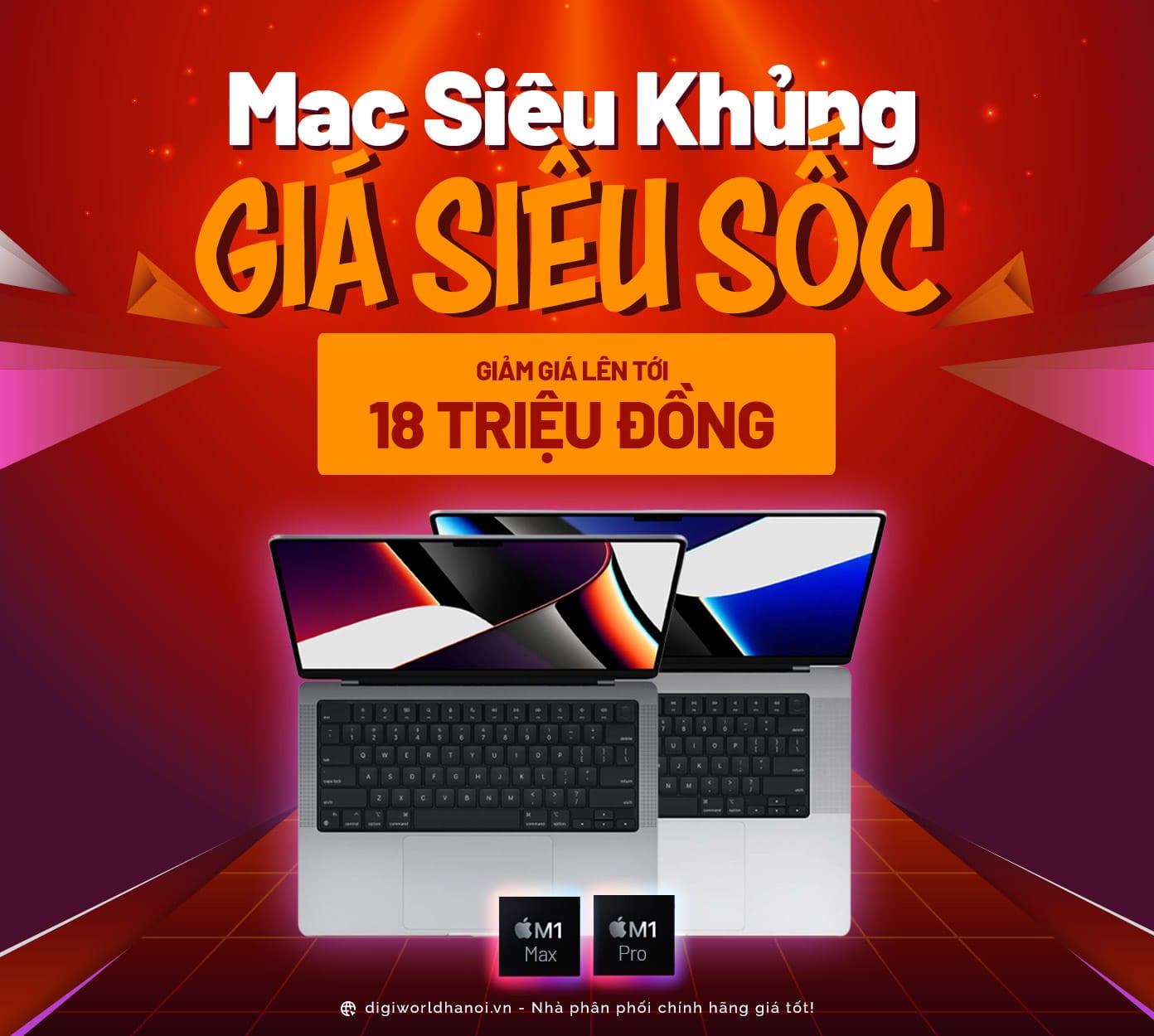 Macbook Pro 14 inch, 16 inch đang được giảm giá lên tới 18 triệu đồng, kèm quà tặng khủng tại Digiworld Hà Nội