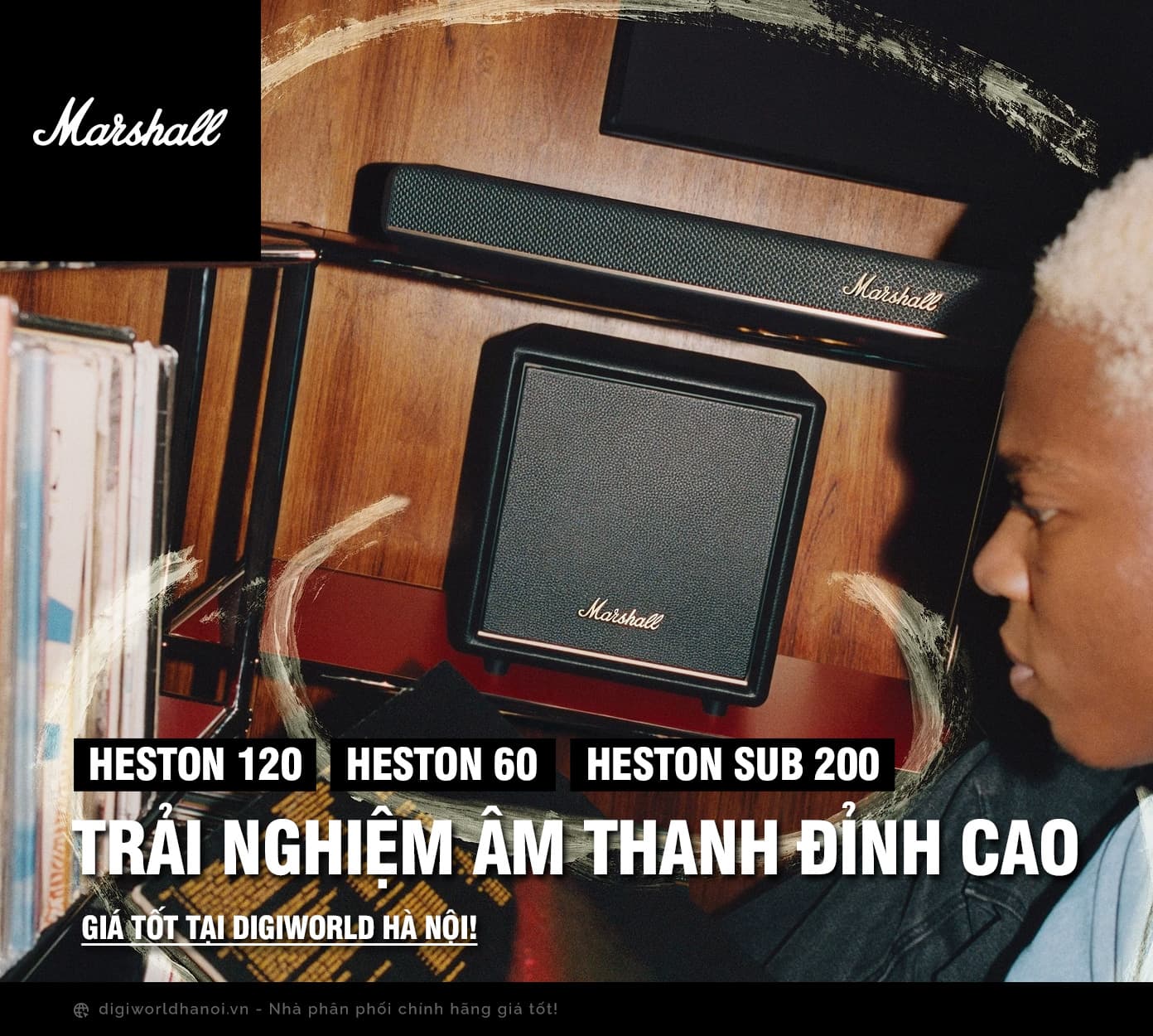 Loa Marshall Heston 60, 120, Heston Sub 200 chính hãng, giá tốt tại Digiworld Hà Nội