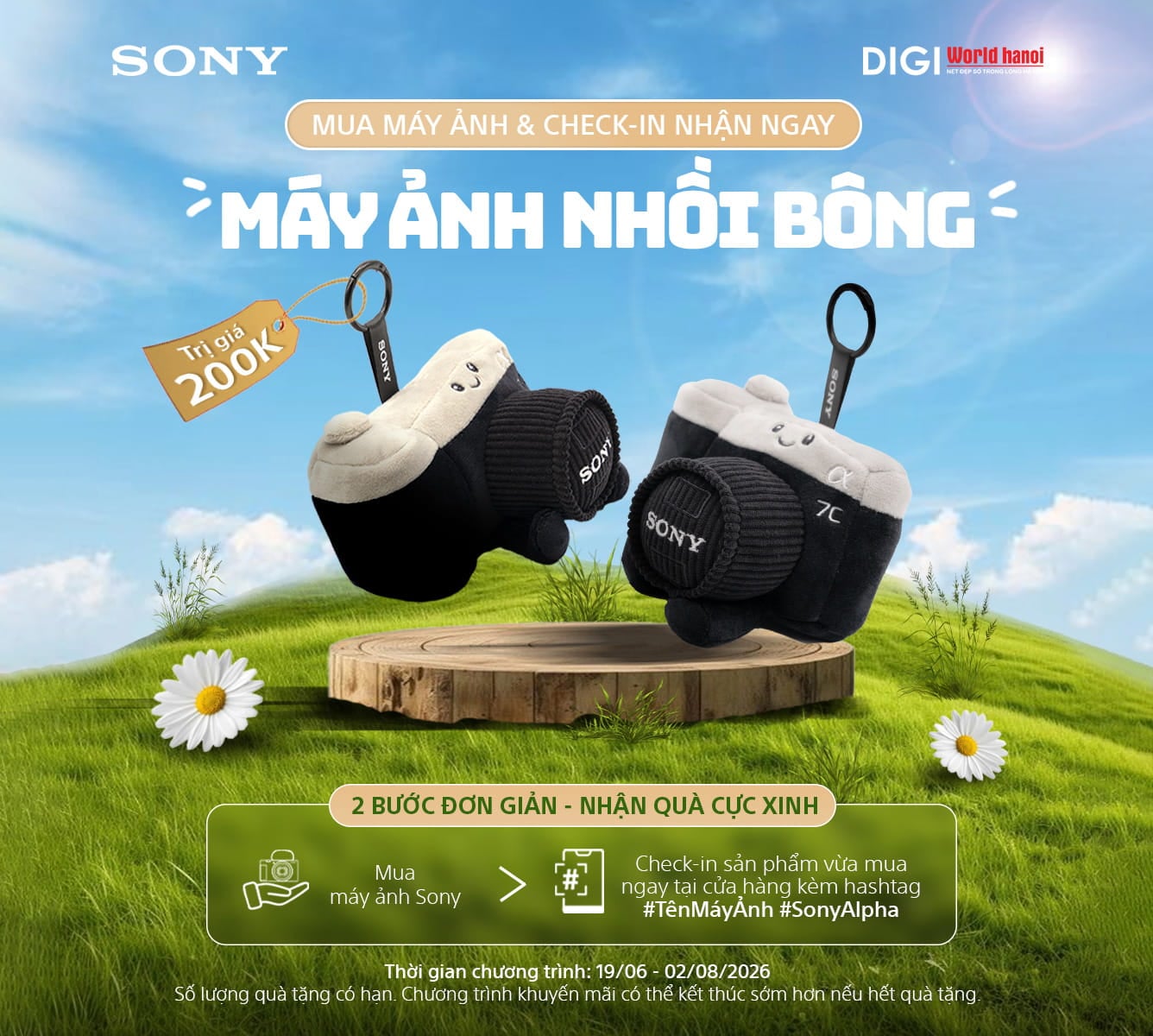 Tặng máy ảnh nhồi bông khi mua sản phẩm Sony và check in tại Digwiorld Hà Nội