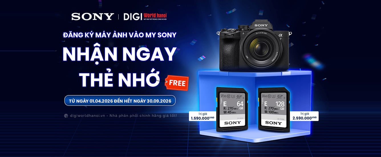 Tặng thẻ nhớ chính hãng Sony khi đăng ký máy ảnh vào My Sony