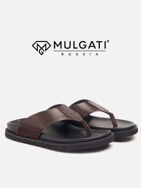 Dép da nam Mulgati 2283-15 thiết kế theo phong cách Leather Flip Flops
