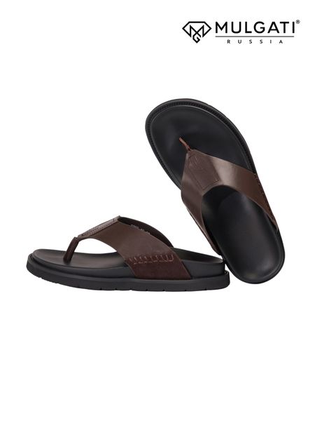 Dép da nam Mulgati 2283-15 màu coffee sang trọng