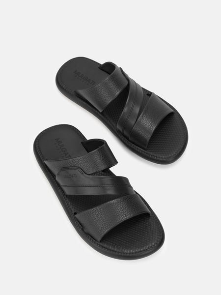 Chi tiết quai da bò thật của dép da nam Mulgati JL6655-12A