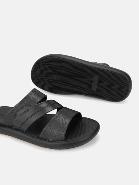 Dép da nam Mulgati JL6655-12A màu đen thanh lịch