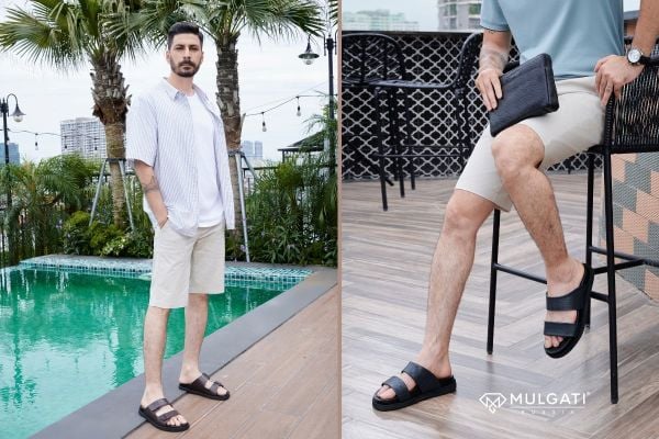 Phối đồ với dép sandal nam quần short