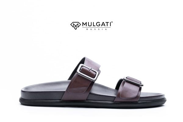 Mẫu dép sandal nam da quai ngang màu nâu