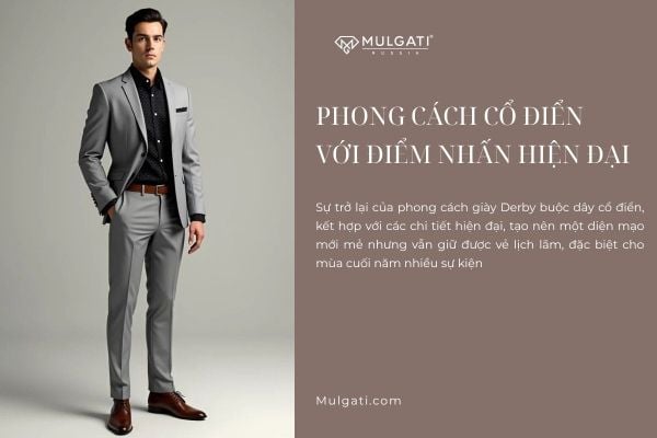 Giày Derby cao cấp da thật tại Mulgati