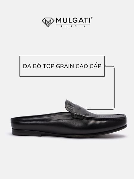 giày sục nam Mulgati Mules Shoes JY53282BX01 da bò cao cấp