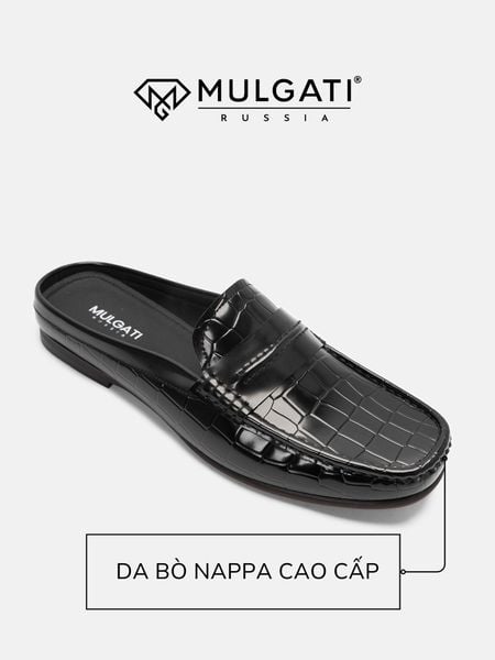 Mẫu giày sục nam Mulgati JY53283 sử dụng da bò Nappa mềm mại và bền bỉ