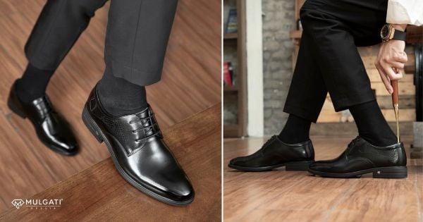 Giày tây nam Brogue họa tiết đục lỗ cổ điển cao cấp