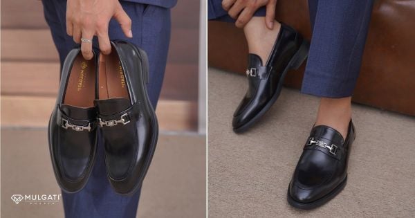 Giày tây nam Loafer da cao cấp thiết kế không dây sang trọng