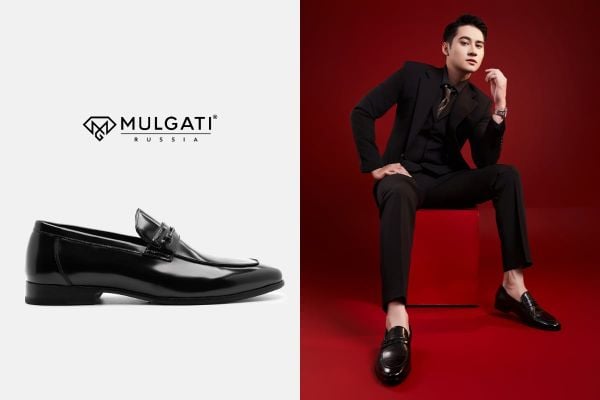 Giày horsebit loafer nam khóa kim loại sang trọng