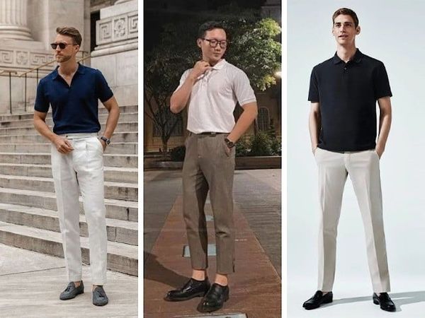 Quần âu phối với áo sơ mi