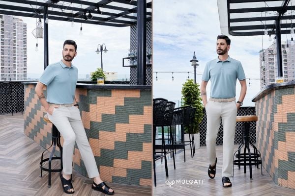 Phối dép sandal nam với quần kaki / chinos