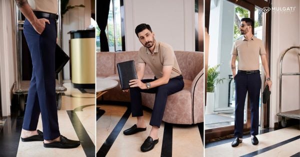 Giày Mules da nam hở gót tiện lợi và hiện đại