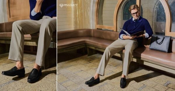 Outfit smart casual với loafer quần chinos