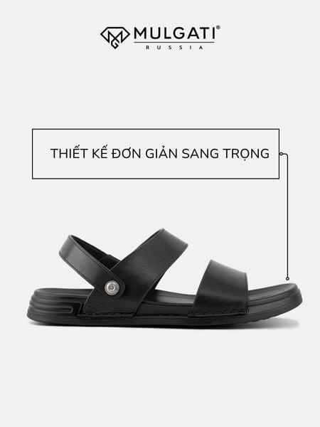 Thiết kế Sandal da nam Mulgati YD0108-9A với phong cách Double Strap gọn gàng và hiện đại.