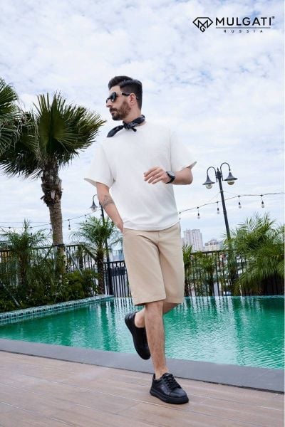 sneaker nam phối quần short phong cách mùa hè