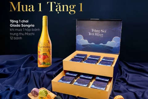 Mua hộp Bánh trung thu Macchi 12 bánh tặng  01 chai Giada Sangria