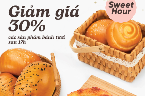 Giảm giá 30% các sản phẩm bánh tươi sau 17H cho KHTT