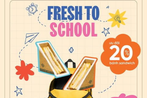 Ưu đãi giảm 20% dành cho bánh Sandwich