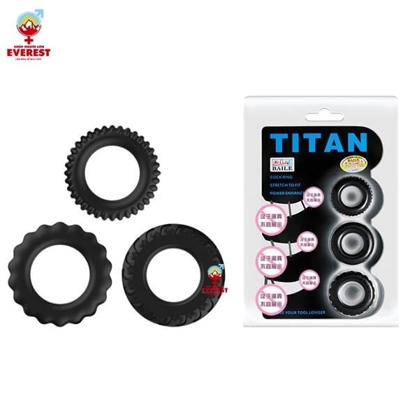 Bộ 3 vòng đeo dương vật Titan chống xuất tinh sớm cho nam