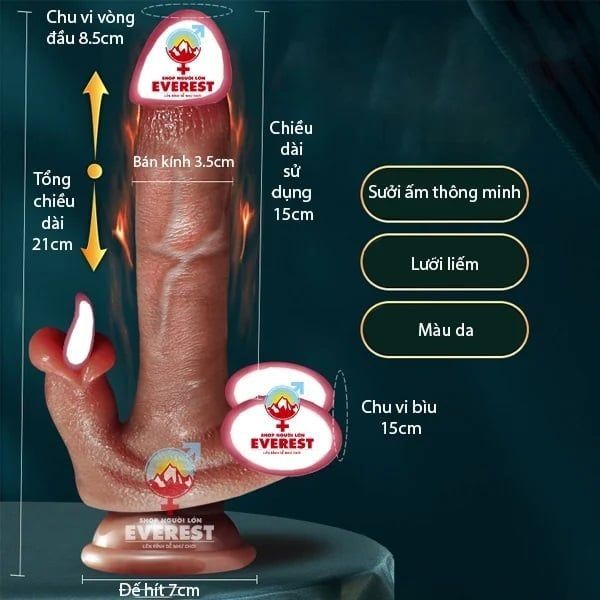 Dương vật giả nhiệt này có thể chạm đến điểm G của chị em dễ dàng nhất