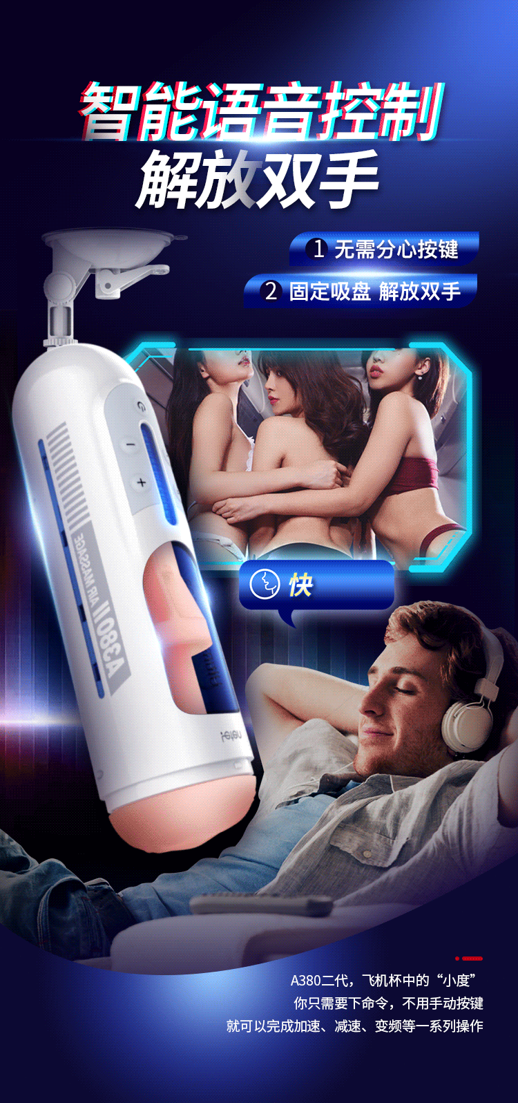 Máy thủ dâm tự động Leten A380 có đế gắn tường xoay 360 độ 8