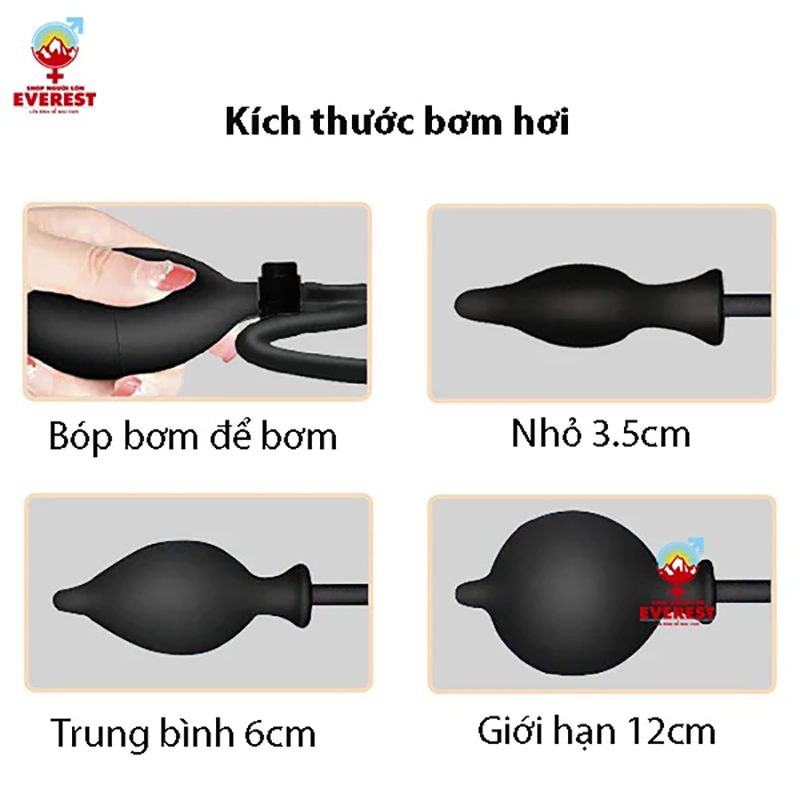 Phích cắm hậu môn bơm hơi đầu tròn giá rẻ kích thích điểm G 6