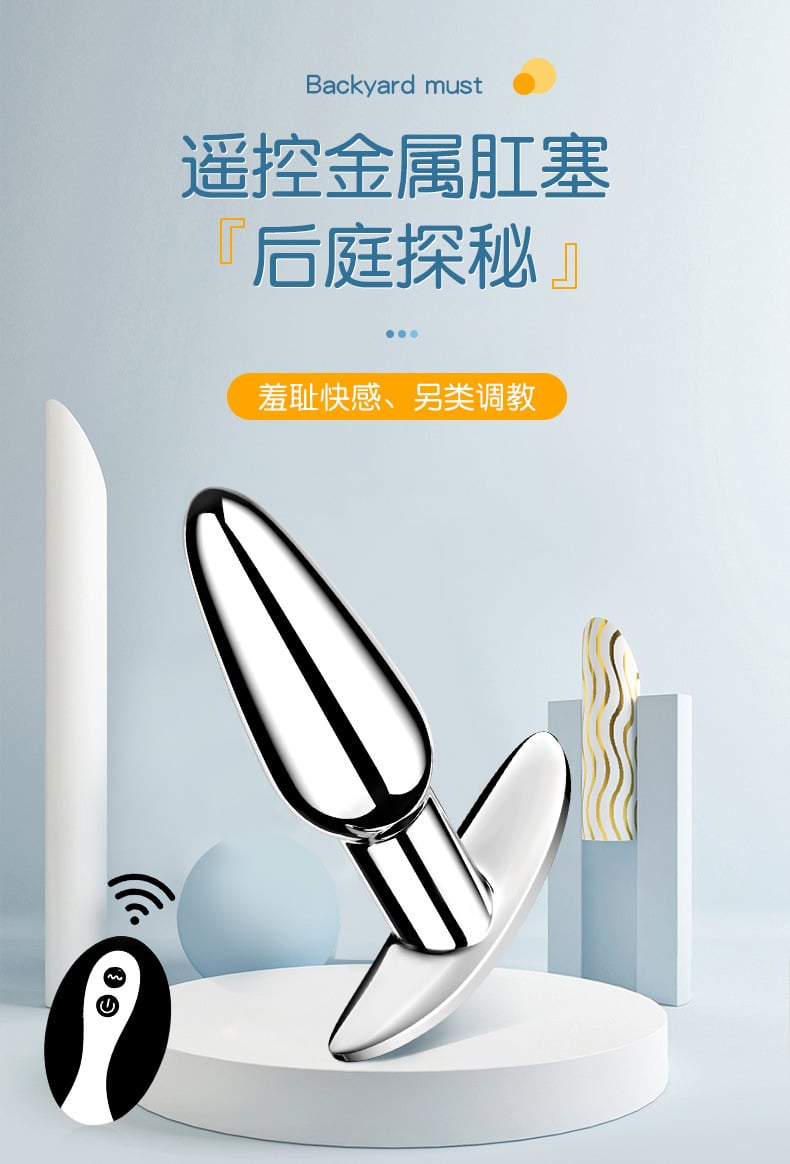 Phích cắm hậu môn inox đuôi chữ T điều khiển từ xa bằng Remote 14