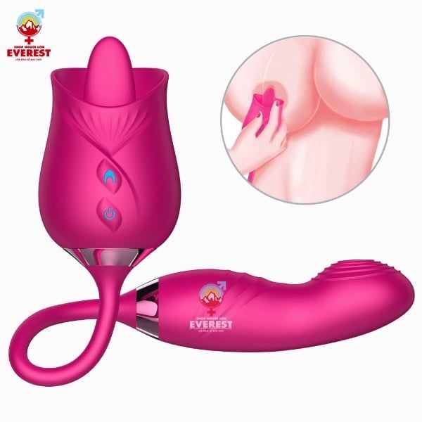 Trứng rung hoa hồng lưỡi liếm đuôi ngón tay kích thích điểm G