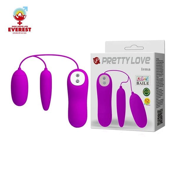Trứng rung không dây 2 đầu Pretty Love Irma 12 chế độ rung
