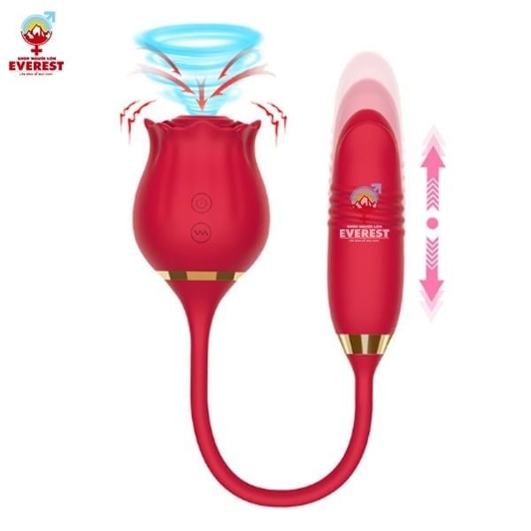 Trứng rung thụt kết hợp đầu bú hút hoa hồng nhiều chế độ