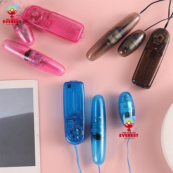 Trứng rung tình yêu mini 2 đầu có dây trong suốt giá rẻ