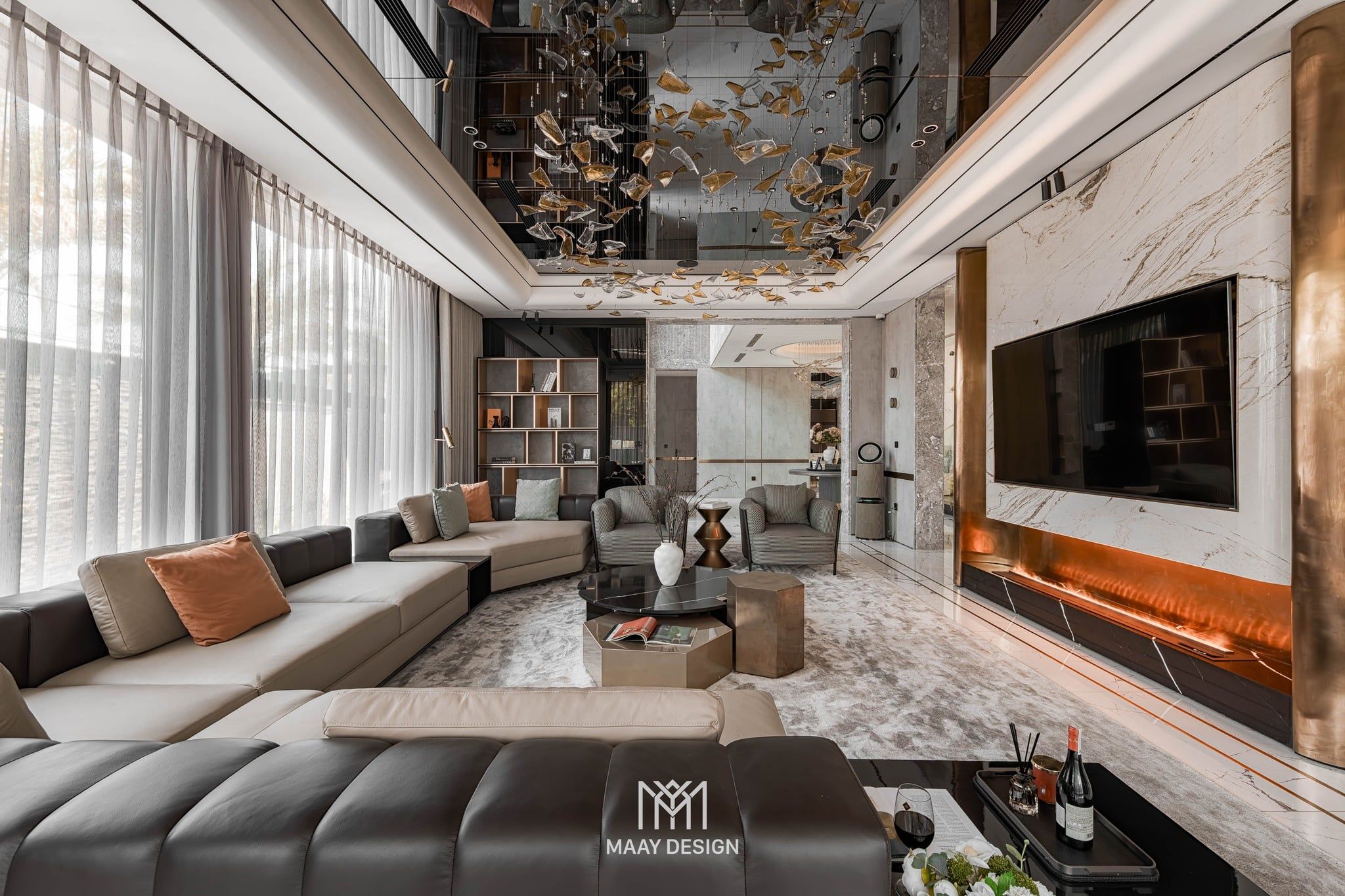 thiet ke chieu sang villa zen lighting
